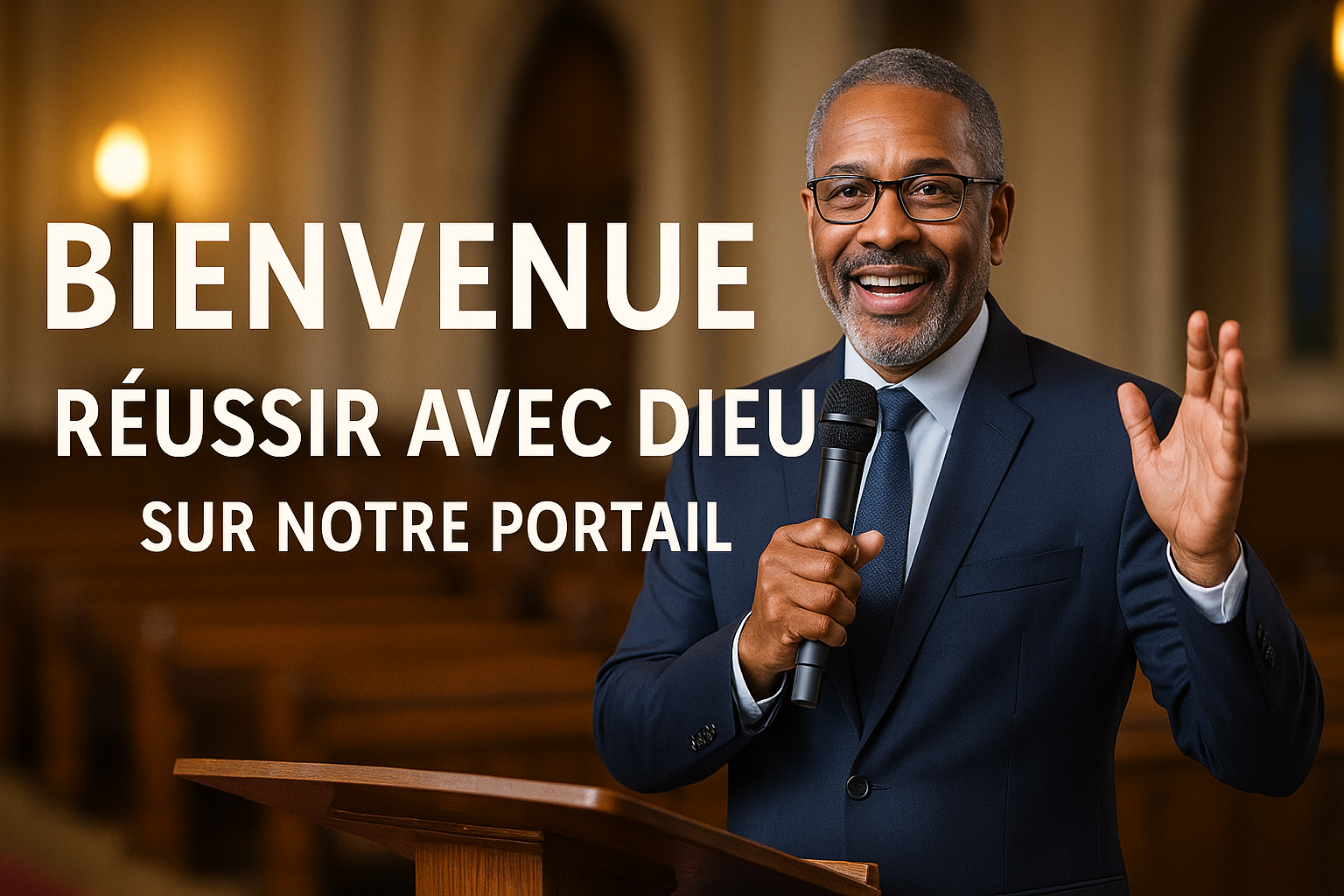 Pasteur accueillant dans une église